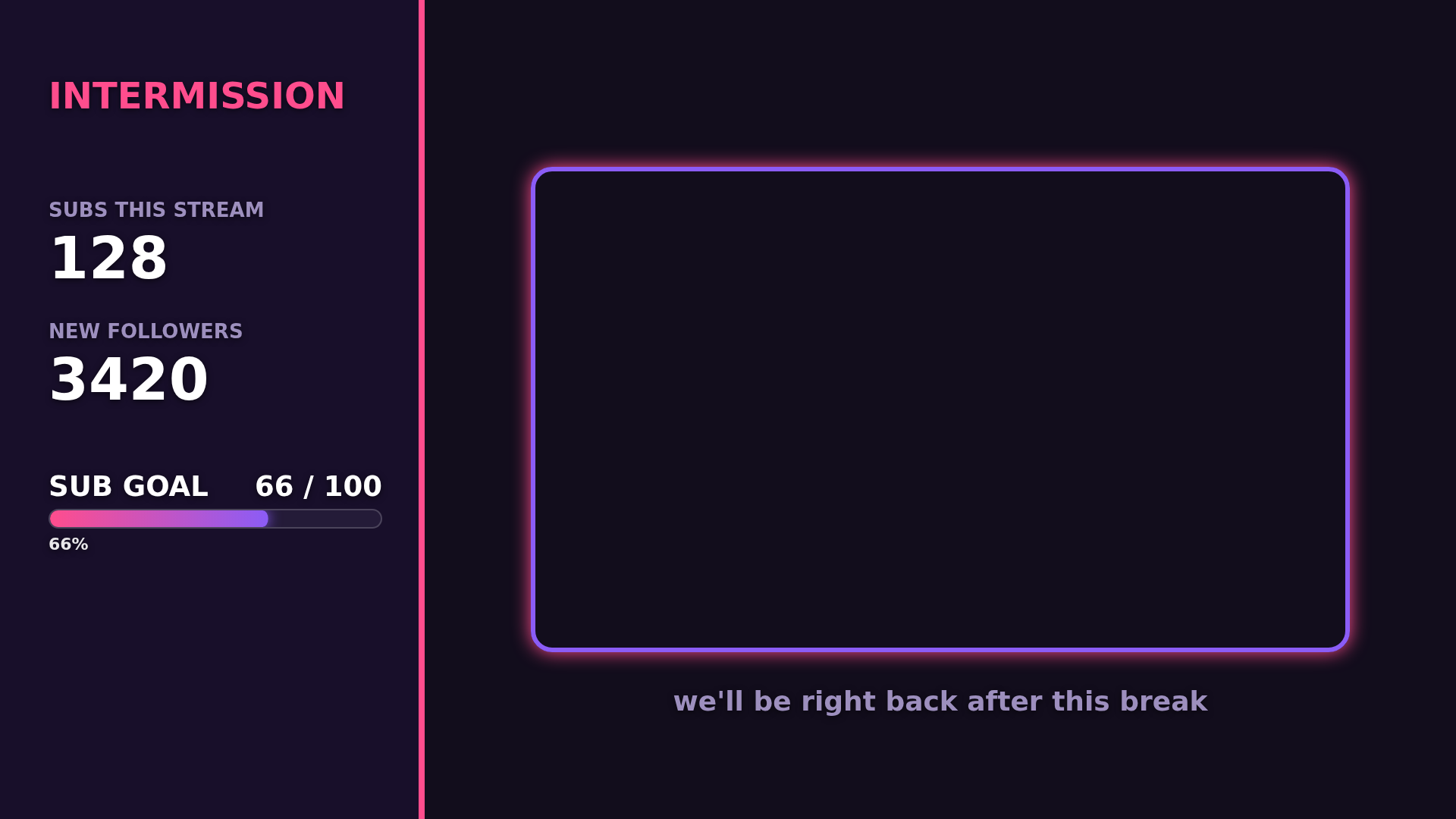 Intermission overlay preview