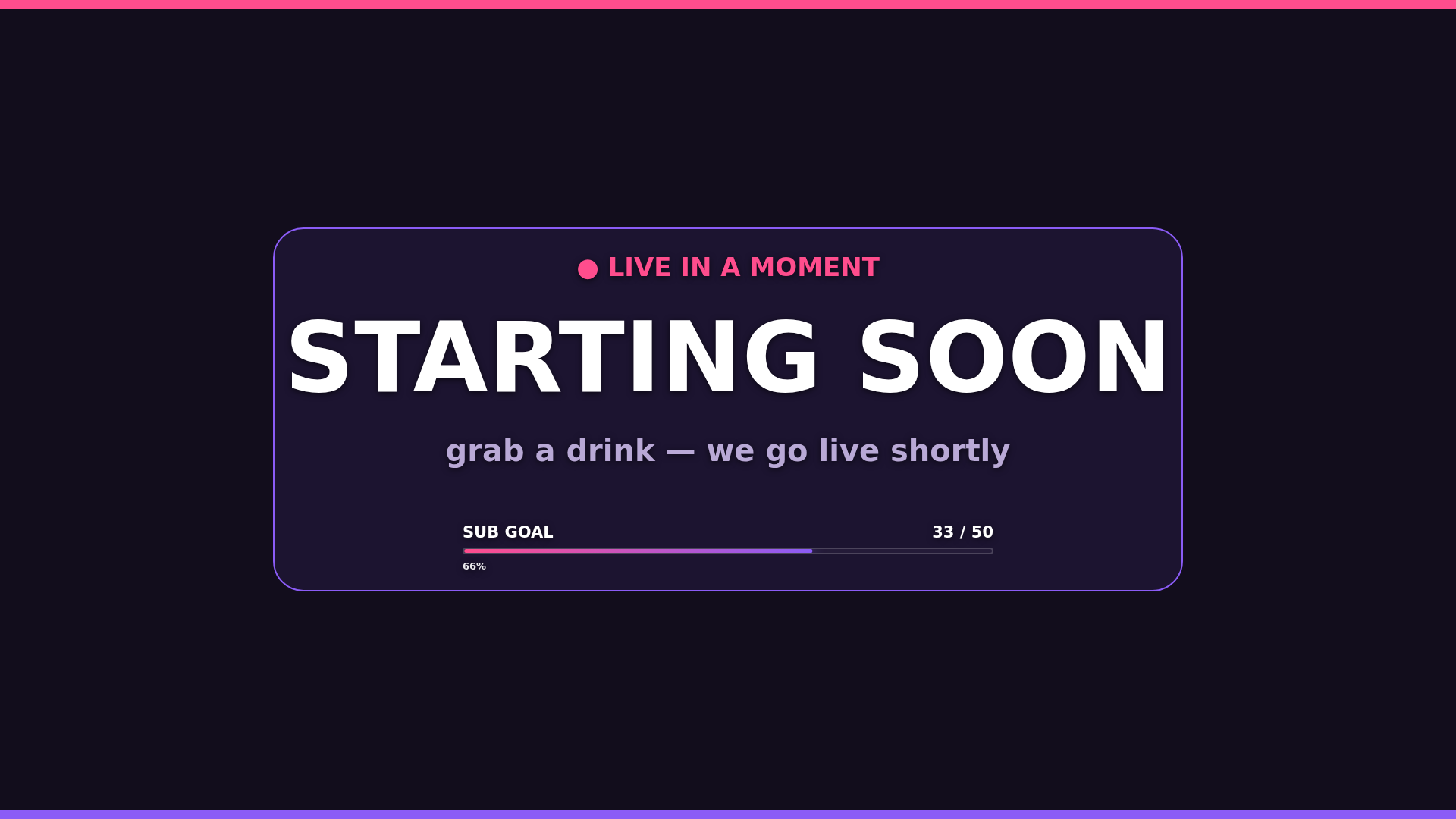 Starting Soon overlay preview